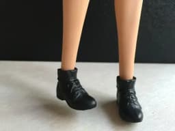 doll shoes black flat shoes for your BB dolls with flat small foot BBI397