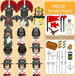 Crusader Knights Roman Warriors Middle Ages Medieval Europe Military Building Blocks Figures Castle Kingdom King Legion Set