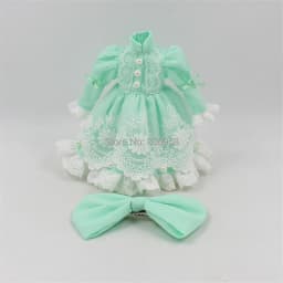 ICY DBS Blyth Doll Licca Body Lace Dress Bow Knot Pink Green Princess Suit Anime Outfits