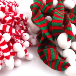 Length 15/23/30cm Mini Christmas Knitted Scarf DIY Craft Christmas Ornaments Decorative Doll Accessories 3Pcs/set