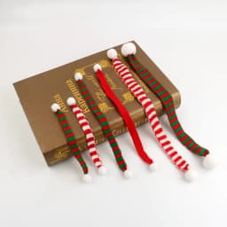 Length 15/23/30cm Mini Christmas Knitted Scarf DIY Craft Christmas Ornaments Decorative Doll Accessories 3Pcs/set