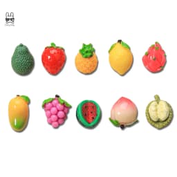 Mini Simulated Fruit Ornament Watermelon Avocado Grape Lemon Peach Micro Landscape Dollhouse Miniature Toy Car Decoration