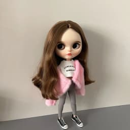 1Pcs Blyth Doll Clothes Long Sleeve Soft Fur Coat Tops Yoga Pants Leggings Warm Casual Wear for Blyth OB24 Pullip 1/6 Dolls