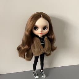 1Pcs Blyth Doll Clothes Long Sleeve Soft Fur Coat Tops Yoga Pants Leggings Warm Casual Wear for Blyth OB24 Pullip 1/6 Dolls