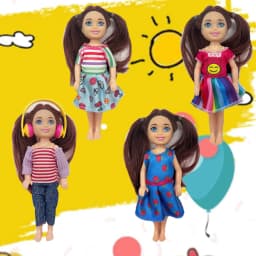 22pcs Set of 5.5-Inch Cute Doll Clothes and Accessories, 8pcs Skirt, 10 Hangers, 4pcs Mini Computer Headset Accessories Set