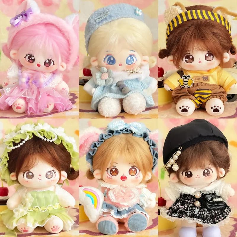 Cute 20cm Idol Doll With Clothes Kawaii Plush Cotton Dolls Stuffed Toy DIY Birthday Gift
