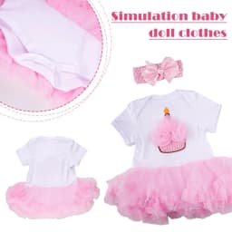 Dolls Clothes Pink Princess Dress For 20-22 Inch Reborn Doll Girl Clothing Dress Fits 55 Cm