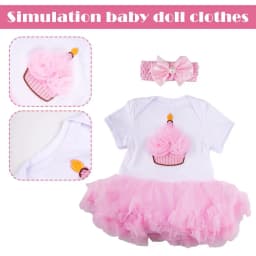 Dolls Clothes Pink Princess Dress For 20-22 Inch Reborn Doll Girl Clothing Dress Fits 55 Cm
