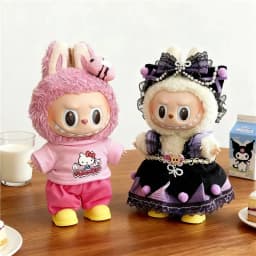 15 17cm For Labubu Doll Cartoon Hellokitty Outfit Clothes Magic Dark Style Kuromi Skirt Dress Cosplay Change Clothing Accessory