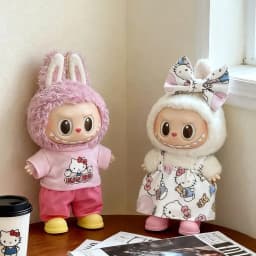 15 17cm For Labubu Doll Cartoon Hellokitty Outfit Clothes Magic Dark Style Kuromi Skirt Dress Cosplay Change Clothing Accessory