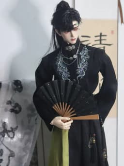1/3 Doll's Clothes Suit for 75cm Male Bjd Doll Ancient Style Top+skirt+waist Chain Dress Up Gift Toys Doll Accessories, No Doll
