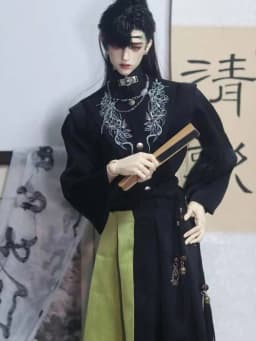 1/3 Doll's Clothes Suit for 75cm Male Bjd Doll Ancient Style Top+skirt+waist Chain Dress Up Gift Toys Doll Accessories, No Doll