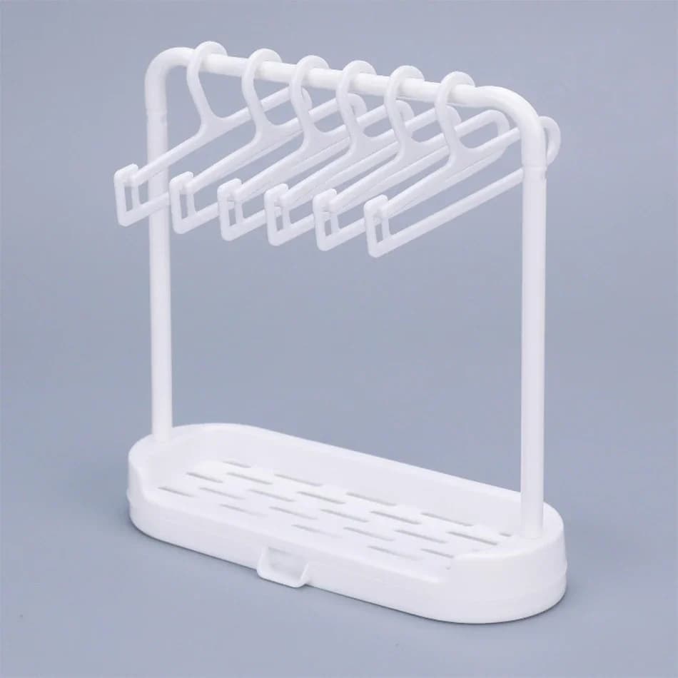 Wholesale For Labubu Clothes Hanger Rack For Doll Clothes Shoes Storage Rack Plastic Accessories Decoration Girl Birthday Gift