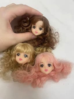 short long hair doll heads licca colorful hair girls boys doll head
