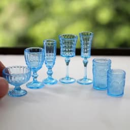 1/6 Scale Dollhouse Water Cup Champagne Glass Scene Model Miniature Wine Glass Multicolor Pretend Play Kitchenware