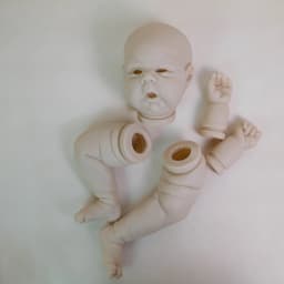 NPK 24inch Unfinished Reborn Doll Kit Limited Edition Gounchi with Cloth Body And Eyeballs DIY Doll Parts for Collectors