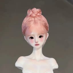 1/6, 1/4, 1/3 BJD Wig Mohair Awen Soft Doll hair bun Pink updo Single bun with bangs for 30-40-60cm SD DD Doll Wig Accessories