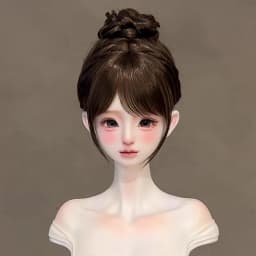 1/6, 1/4, 1/3 BJD Wig Mohair Awen Soft Doll hair bun Pink updo Single bun with bangs for 30-40-60cm SD DD Doll Wig Accessories