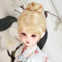 1/6, 1/4, 1/3 BJD Wig Mohair Awen Soft Doll hair bun Pink updo Single bun with bangs for 30-40-60cm SD DD Doll Wig Accessories