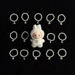 For Mini Labubu Pendant Accessories Letter Pearl Necklace For 4.0 Labubu Pin for Love Series Doll Accessories Dolls' Decoration