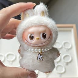 For Mini Labubu Pendant Accessories Letter Pearl Necklace For 4.0 Labubu Pin for Love Series Doll Accessories Dolls' Decoration