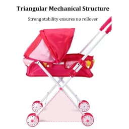 Trendy Plastic + Metal Dolls Pram Iron Support Frame Play Game Stroller Role Play Furniture Toy Little Girls Boys