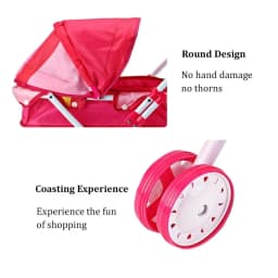 Trendy Plastic + Metal Dolls Pram Iron Support Frame Play Game Stroller Role Play Furniture Toy Little Girls Boys