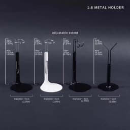 12 inch U-Shape Doll Display Stand Adjustable Metal Holder Doll Bracket Support 1/6 Scale Black White Figure Models Stand DIY