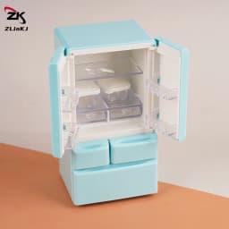 (ZYDD01) 1Pcs 1/12 Dollhouse Mini Refrigerator Model White/Pink/Blue Miniature Food Play Kitchen Scene Pocket Furniture Toy