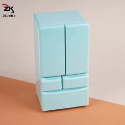 (ZYDD01) 1Pcs 1/12 Dollhouse Mini Refrigerator Model White/Pink/Blue Miniature Food Play Kitchen Scene Pocket Furniture Toy