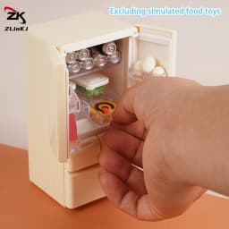 (ZYDD01) 1Pcs 1/12 Dollhouse Mini Refrigerator Model White/Pink/Blue Miniature Food Play Kitchen Scene Pocket Furniture Toy