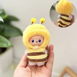 10cm Mini Labubu 4.0 Doll Clothes 4th-Gen Cute Bee & Dinosaur Baby Outfit Set Accessories for Mini Labubu