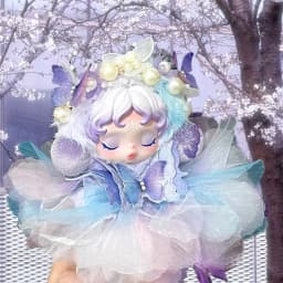 For Cloth Skullpanda Light Weaving Garden Exquisite Purple Butterfly Dress set Flower Headband Vinyl Doll Clothes Accessories