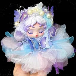 For Cloth Skullpanda Light Weaving Garden Exquisite Purple Butterfly Dress set Flower Headband Vinyl Doll Clothes Accessories