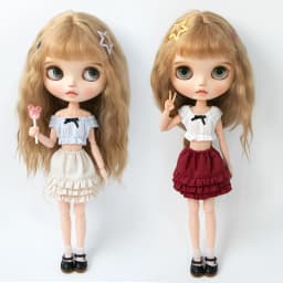 Blyth Clothes Colorful Layered Short Mini Skirt Cropped Midriff-Baring Top Crop Blouse for Azones Ob 22 Ker YMY Doll Accessories