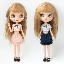 Blyth Clothes Colorful Layered Short Mini Skirt Cropped Midriff-Baring Top Crop Blouse for Azones Ob 22 Ker YMY Doll Accessories