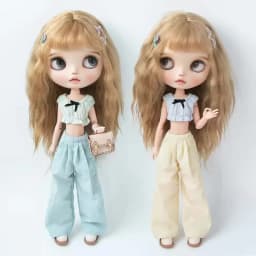 Blythe Clothing Fashion Vest Tops Denim Shorts Casual Pants Belt Multicolor for Licca Azones Ob22 24 Ker YMY Doll Accessories