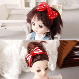 1Pcs 1:12 Dollhouse Accessories Doll Bow Headband ob11 Handmade Doll Hair Accessories DIY Doll Pearl Hairpin