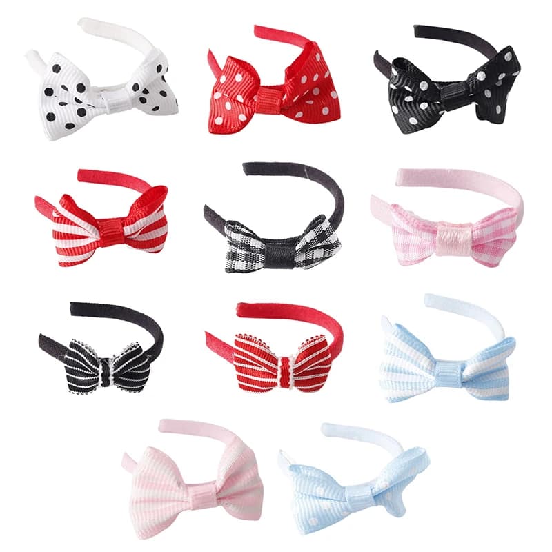 1Pcs 1:12 Dollhouse Accessories Doll Bow Headband ob11 Handmade Doll Hair Accessories DIY Doll Pearl Hairpin