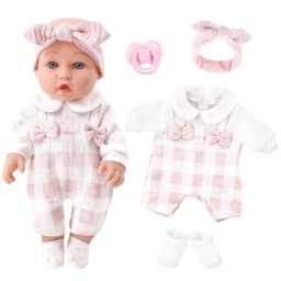 12inch 30cm Reborn Baby Dolls with Pink Clothes Pacifier Realistic Newborn Doll Vinyl Bebe Doll Toddler Children's Toy Kids Gift