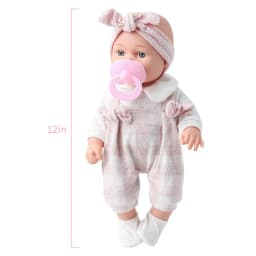 12inch 30cm Reborn Baby Dolls with Pink Clothes Pacifier Realistic Newborn Doll Vinyl Bebe Doll Toddler Children's Toy Kids Gift