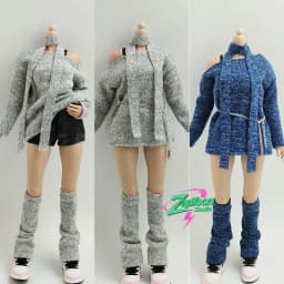 1/6 Scale Sexy Off Shoulder Oversize Jumpers for 12-inch Action Figures BJD Loose Pullover Long Sleeve T Shirt Action Outfit
