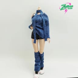 1/6 Scale Sexy Off Shoulder Oversize Jumpers for 12-inch Action Figures BJD Loose Pullover Long Sleeve T Shirt Action Outfit