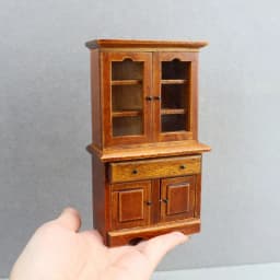 1Pc Vintage Miniature Furniture 1:12 Dollhouse Wood Table Multifunction Cabinet Bookcase Model Toy Cupboard Dolls Accessories
