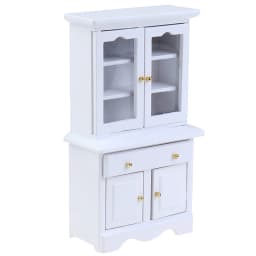 1Pc Vintage Miniature Furniture 1:12 Dollhouse Wood Table Multifunction Cabinet Bookcase Model Toy Cupboard Dolls Accessories