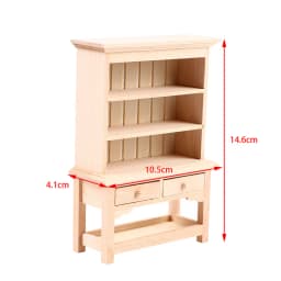 1Pc Vintage Miniature Furniture 1:12 Dollhouse Wood Table Multifunction Cabinet Bookcase Model Toy Cupboard Dolls Accessories