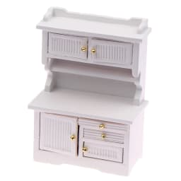 1Pc Vintage Miniature Furniture 1:12 Dollhouse Wood Table Multifunction Cabinet Bookcase Model Toy Cupboard Dolls Accessories