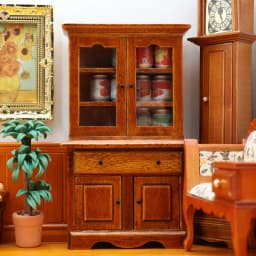 1Pc Vintage Miniature Furniture 1:12 Dollhouse Wood Table Multifunction Cabinet Bookcase Model Toy Cupboard Dolls Accessories