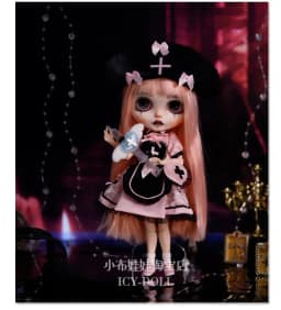 ICY DBS Blyth Doll Clothes Fashion Halloween Scary Black Pink Lolita Nurse Dress Set 19 Joints OB24 Doll Party Dress Up Clothes