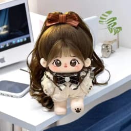 New 20cm No Attribute Figure Toys Cotton Puppy Pattern Cute Face Figure Idol Star Dolls Stuffed Nude Cotton Body Doll Girls Gift